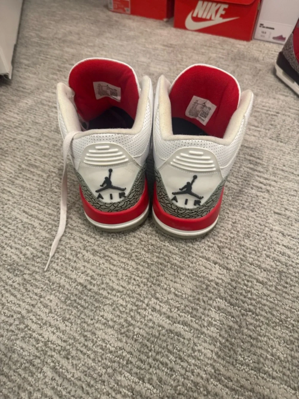 Jordan Men’s White Red Gray Retro Basketball Shoes